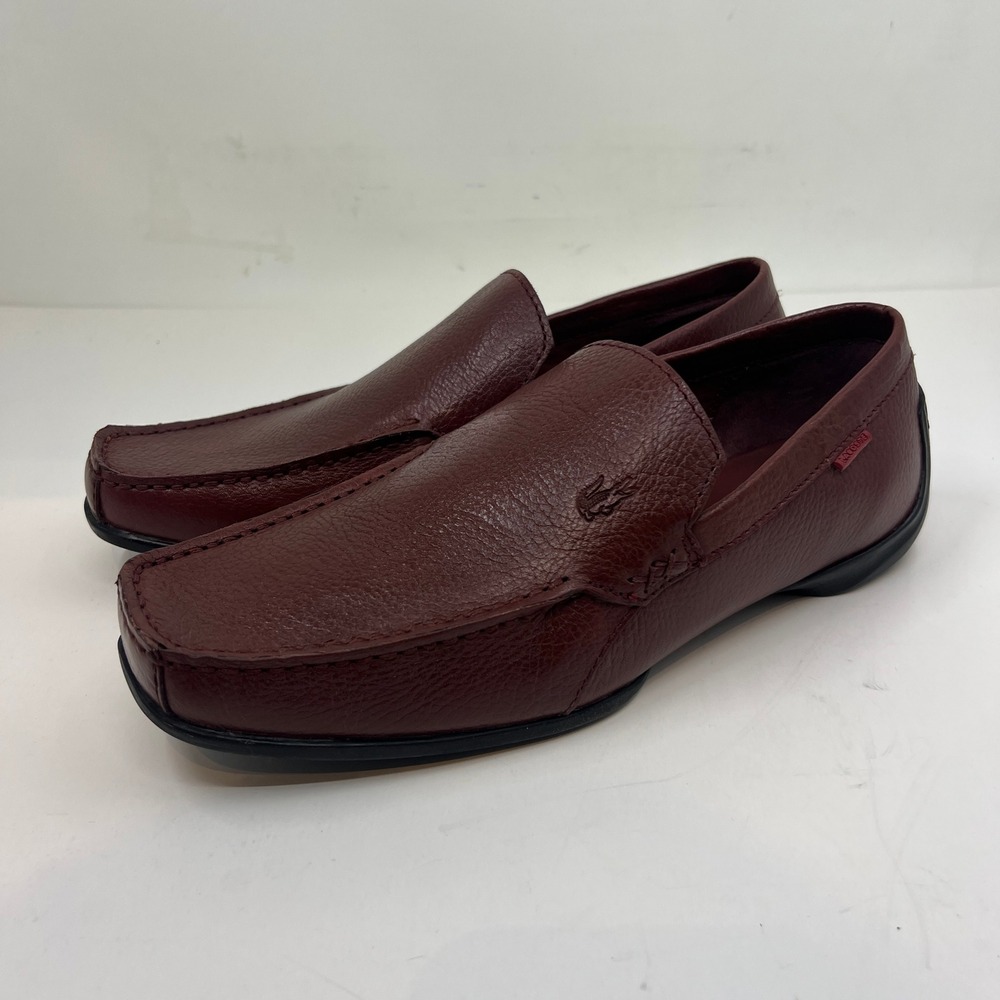 Lacoste Argon‎ Lexi 3 Driving Loafers Mens 9 Burgundy Leather Slip On Shoes